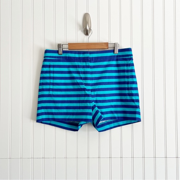 J. Crew Bright Ocean Blue Stretch Cotton Shorts - Picture 1 of 4